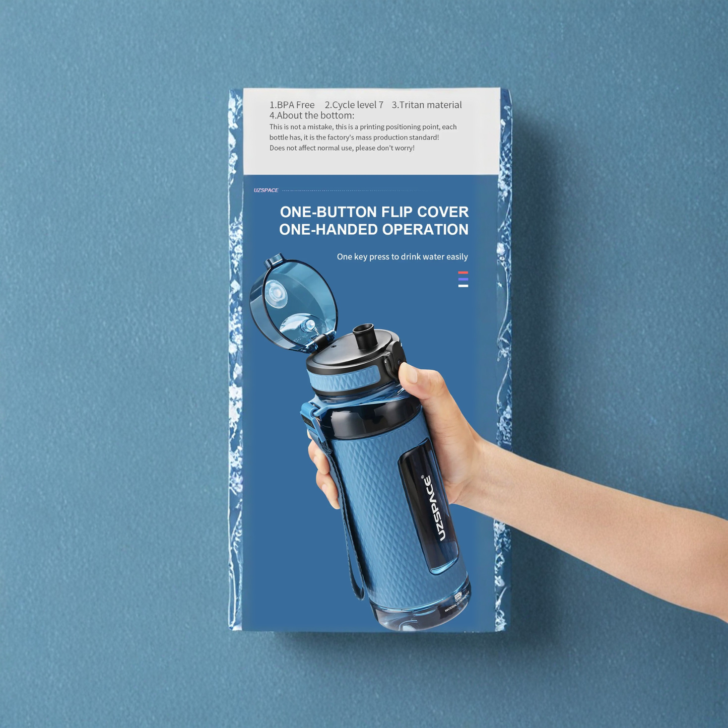 Botella UZSPACE 700 ml – Tritan Premium, Antiderrames y Libre de BPA