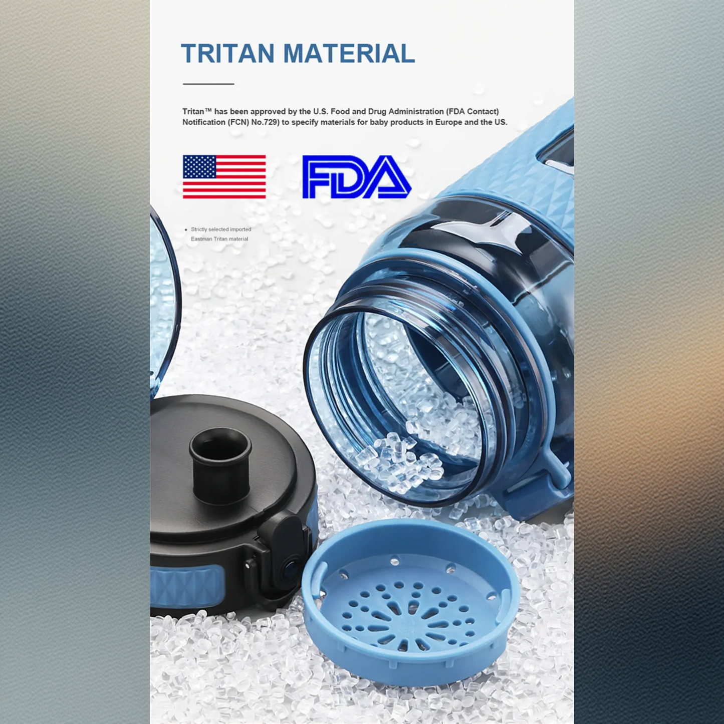 Botella UZSPACE 700 ml – Tritan Premium, Antiderrames y Libre de BPA